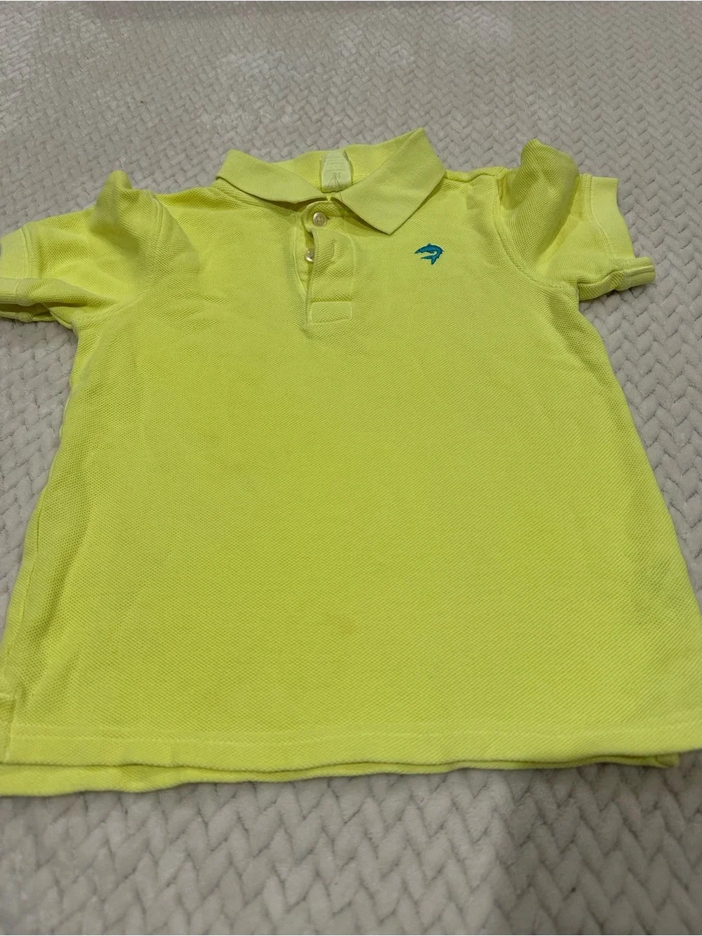 Carter's Bright Yellow Short Sleeve Polo with Teal Logo